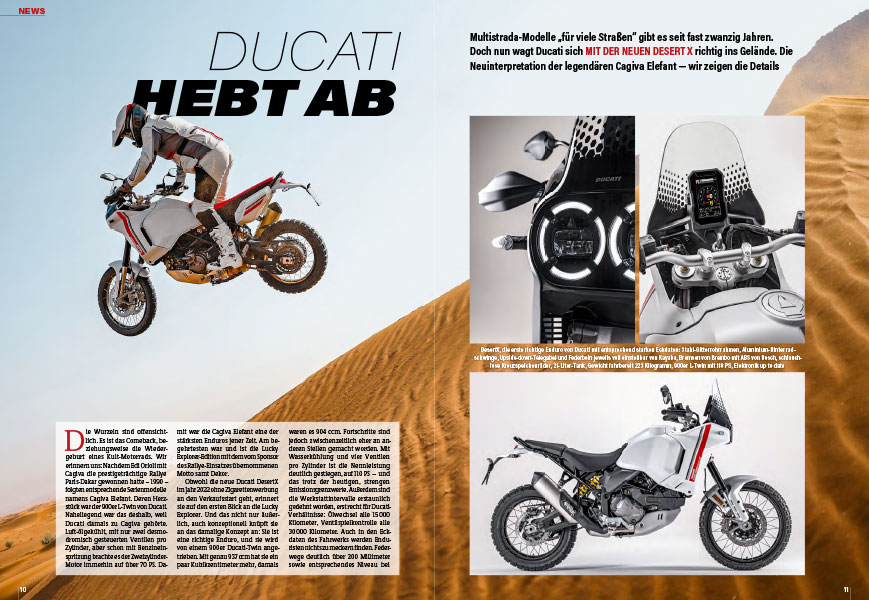 Ducati DesertX: erste richtige Enduro von Ducati. Mit 900er-L-Twin und rund 110 PS