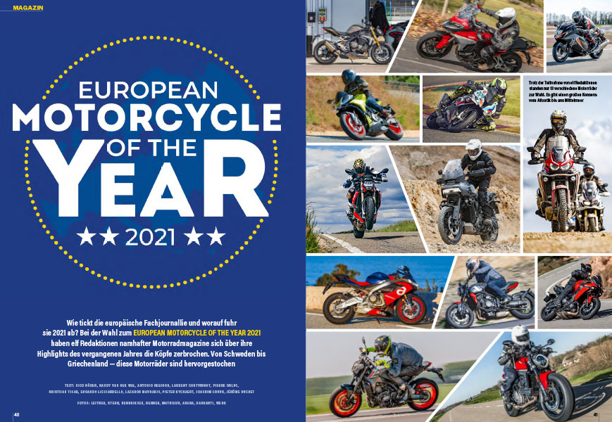 Wahl des Motorrad des Jahres 2021 in Europa