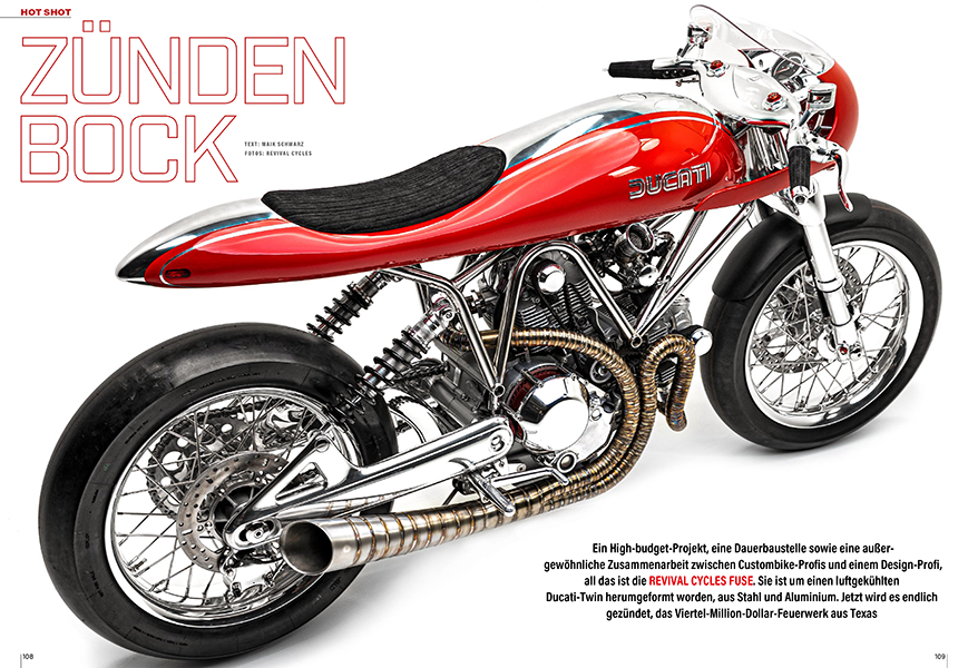 Revival Cycles Fuse-Ducati: Texanisches Kunstwerk aus Stahl und Leichtmetall um luftgekühlten Ducati-Twin herumgeformt