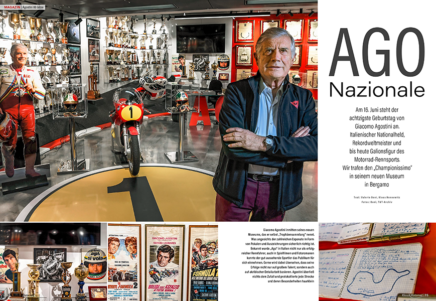 Giacomo Agostini wird 80. Sein Leben wird im Ago-Museum in seiner Heimatstadt Bergamo präsentiert