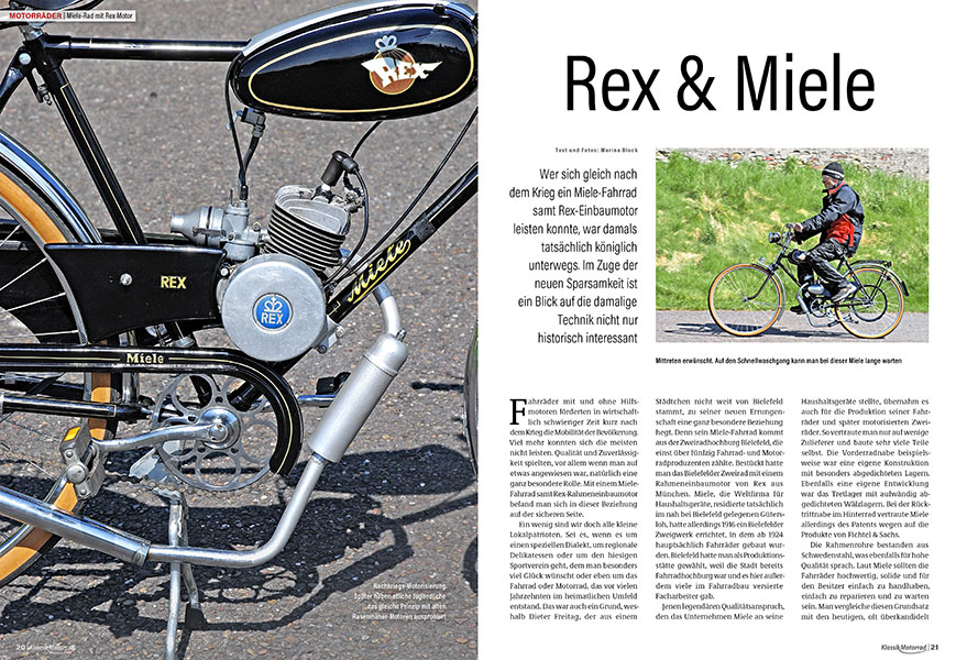Miele-Rex-Fahrrad: Minimalmotorisierung nach dem Zweiten Weltkrieg