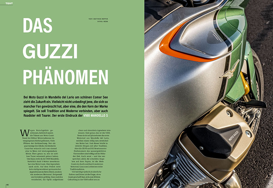 Moto Guzzi V 100 Mandello: Die neue wassergekühlte 1000er Guzzi im Test. Hat sie noch den vielgerühmten Charme?