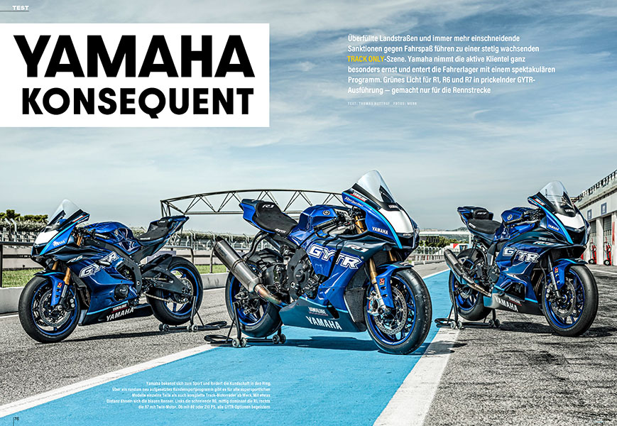 Yamaha R1, R6 und R7 in den Rennstrecken-Versionen GYTR getestet