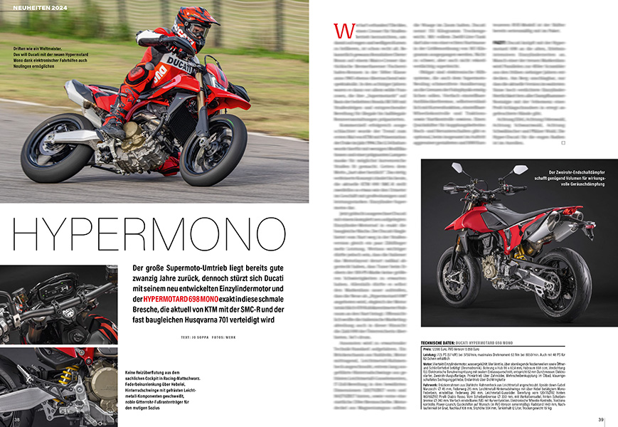 Ducati Hypermotard 698 Mono: neue Ducati-Einzylinder-Supermoto