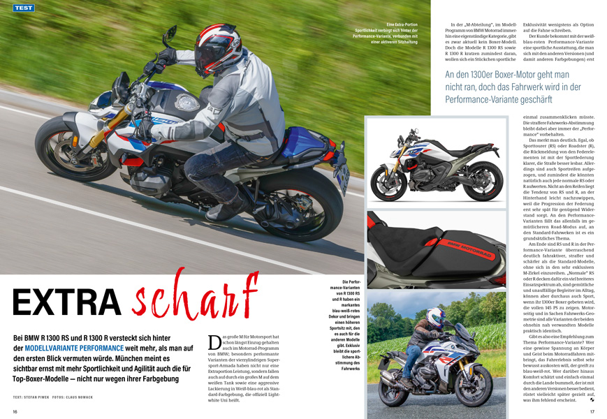 Test Performance R 1300 R und RS